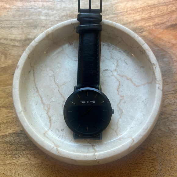 Black Leather Watch - Picture 2 of 3